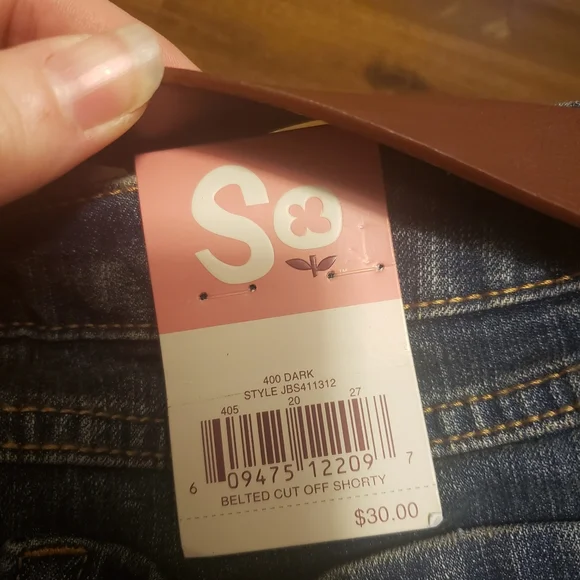 SO Blue Jean Shorts w/ Belt - Picture 3 of 3